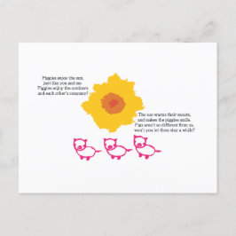 Piggies Enjoy the Sun Postcard Postkarte