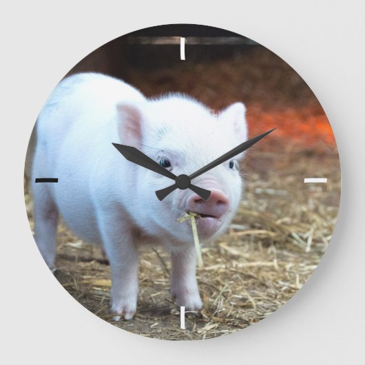 Piggin'out Farm Life Wall Clock Große Wanduhr (Vorderseite)