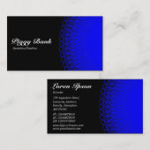 Piggy Bank - Blue on Black Visitenkarte (Vorne/Hinten)