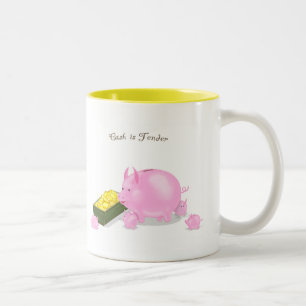 Piggy Bank Family Zweifarbige Tasse