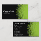Piggy Bank - Grün auf schwarz Visitenkarte (Vorne/Hinten)