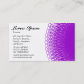 Piggy Bank - Lila und weiß Visitenkarte (Rückseite)