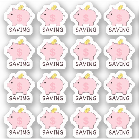 Piggy Bank Money Rettend Tracker Bujo Planner Aufkleber (Vorderseite)