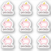 Piggy Bank Money Rettend Tracker Mini Bujo Planer Aufkleber (Vorderseite)