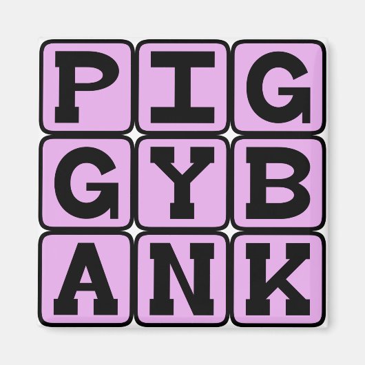 Piggy Bank, Münzhalter Magnet (Vorne)
