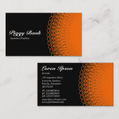 Piggy Bank - Orange auf schwarz Visitenkarte (Vorne/Hinten)