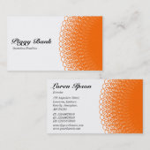 Piggy Bank - Orange und Weiß Visitenkarte (Vorne/Hinten)