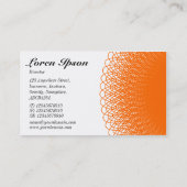 Piggy Bank - Orange und Weiß Visitenkarte (Rückseite)