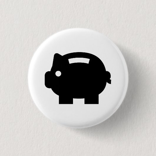 "Piggy Bank-" Piktogramm-Knopf Button (Vorderseite)