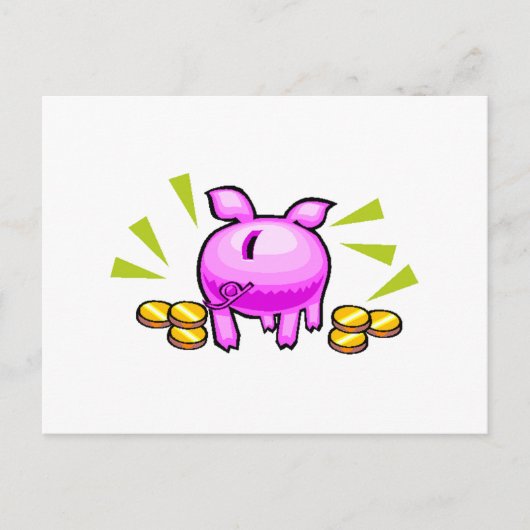 Piggy Bank Postkarte (Vorderseite)