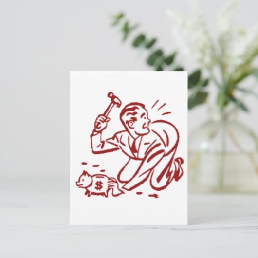 piggy bank postkarte (Stehend Vorderseite)