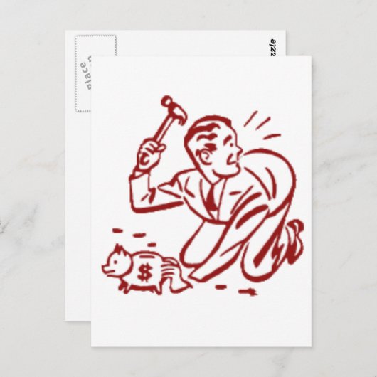 piggy bank postkarte (Vorne/Hinten)