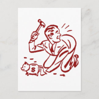 piggy bank postkarte