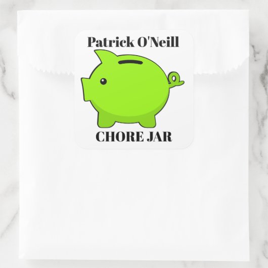 Piggy Bank Quadratischer Aufkleber (Tasche)