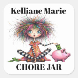 Piggy Bank Quadratischer Aufkleber