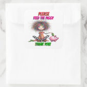 Piggy Bank Quadratischer Aufkleber (Tasche)