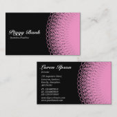 Piggy Bank - Rosa auf schwarz Visitenkarte (Vorne/Hinten)
