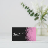 Piggy Bank - Rosa auf schwarz Visitenkarte (Stehend Vorderseite)