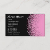 Piggy Bank - Rosa auf schwarz Visitenkarte (Rückseite)