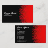 Piggy Bank - Rot auf schwarz Visitenkarte (Vorne/Hinten)