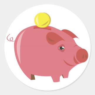 Piggy Bank Runder Aufkleber