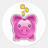Piggy Bank Runder Aufkleber (Vorderseite)