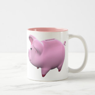 Piggy Bank-Toon-Kaffee-Tasse Zweifarbige Tasse