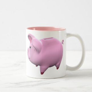 Piggy Bank-Toon-Kaffee-Tasse Zweifarbige Tasse