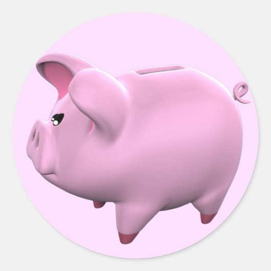 Piggy Bank Toon Sticker (Vorderseite)
