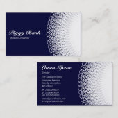 Piggy Bank - White on Deep Blue 000033 Visitenkarte (Vorne/Hinten)