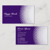 Piggy Bank - White on Deep Lila 330066 Visitenkarte (Vorne/Hinten)
