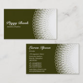 Piggy Bank - White on Deep Olive 333300 Visitenkarte (Vorne/Hinten)