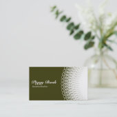 Piggy Bank - White on Deep Olive 333300 Visitenkarte (Stehend Vorderseite)