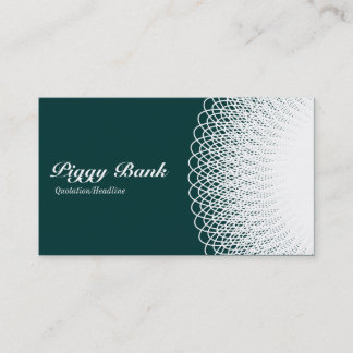 Piggy Bank - White on Green 003333 Visitenkarte