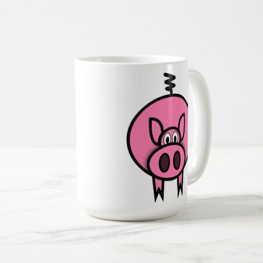 Piggy coffee Tasse 15oz (VorderseiteRechts)