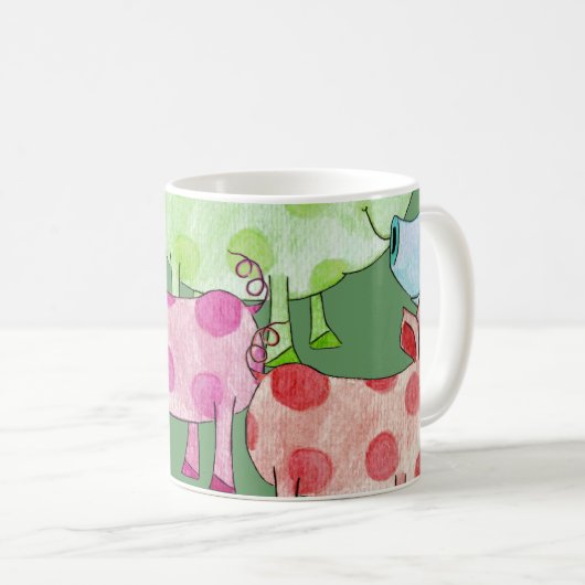 Piggy Collage Kaffeetasse (VorderseiteRechts)
