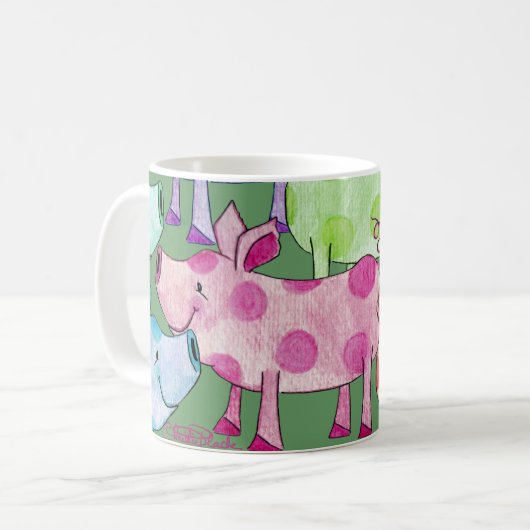 Piggy Collage Kaffeetasse (Vorderseite Links)