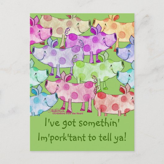 Piggy Collage Postkarte (Vorderseite)