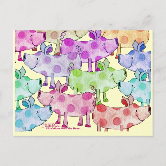 Piggy Collage Postkarte (Vorderseite)