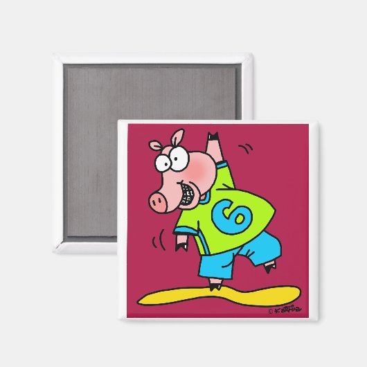 Piggy Dancing Magnet (Vorderseite/Rückseite)