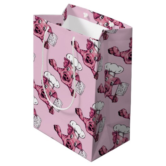 Piggy die Hamicidal Maniac lustige Mittlere Geschenktüte (Rückseite Schrägansicht)