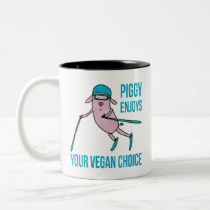 Piggy Enjoys Your Vegan Choice - Zweifarbige Tasse