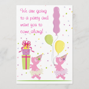 Piggy Geburtstags-Party Einladung - Kinder