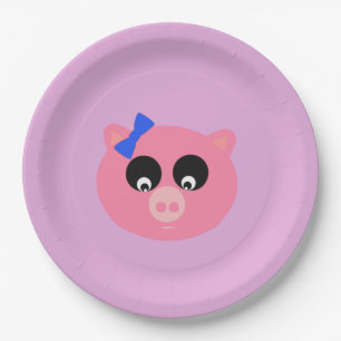 Piggy Gesichts-Papier-Teller 9" Pappteller