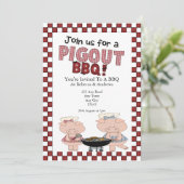 Piggy GRILLEN Party Einladung (Stehend Vorderseite)