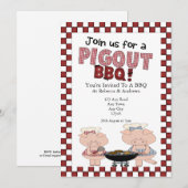 Piggy GRILLEN Party Einladung (Vorne/Hinten)