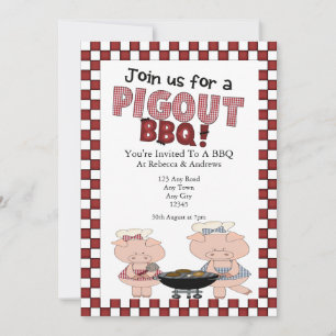 Piggy GRILLEN Party Einladung
