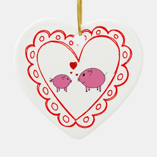 PiGgy in der Liebe! Keramikornament (Vorne)