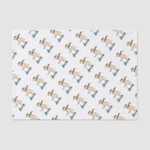 Piggy on a scooter seidenpapier