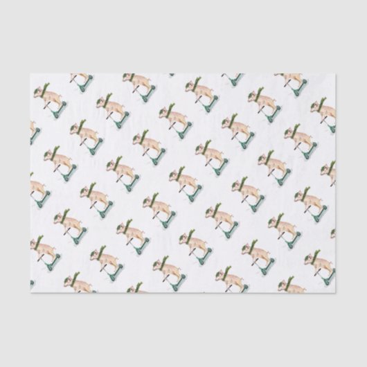 Piggy on a scooter seidenpapier (Vorderseite)